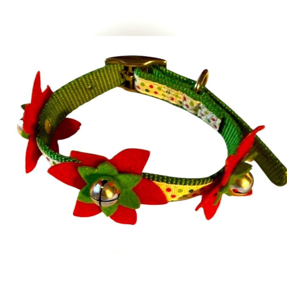 Christmas Holiday, Small Dog Cat, Collar, 15” Total Length, 9.84-15” neck​, NWOT